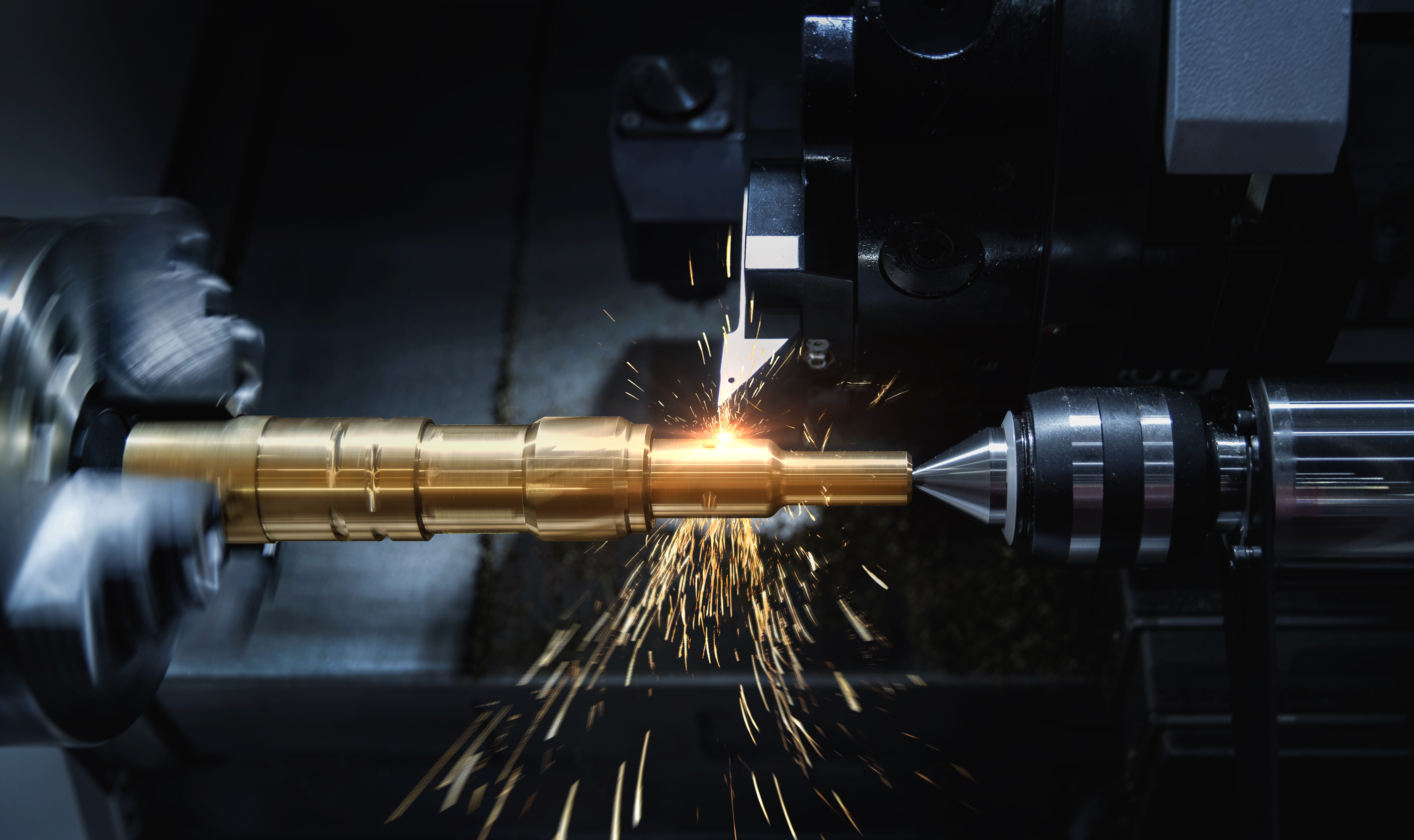 Metal machine tools industry. CNC turning machine high-speed cut